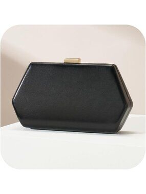 〽️Women's Black Hexagonal Clutch Purse For Elegant Chain Evening Wedding Bags